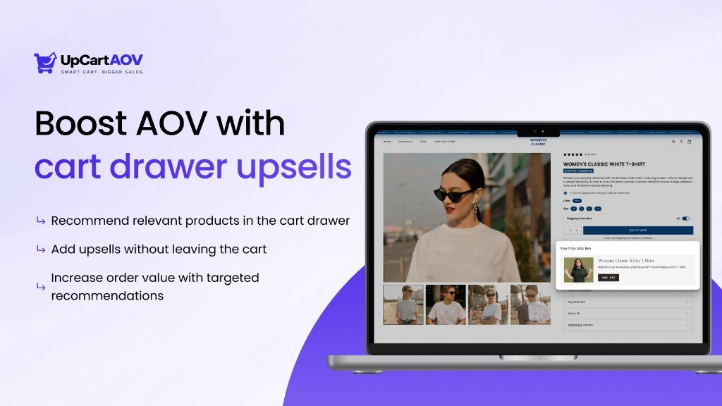 Boost AOV with cart drawer upsells: recommend relevant products in the cart drawer and add them without leaving the cart